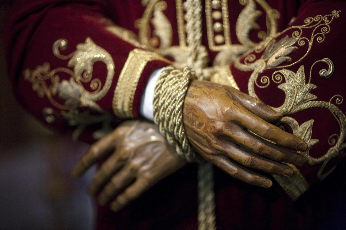 Seville, Spain, March 4 2008, Bound Hands of Nuestro Padre Jesus Ante Anas in Seville photo