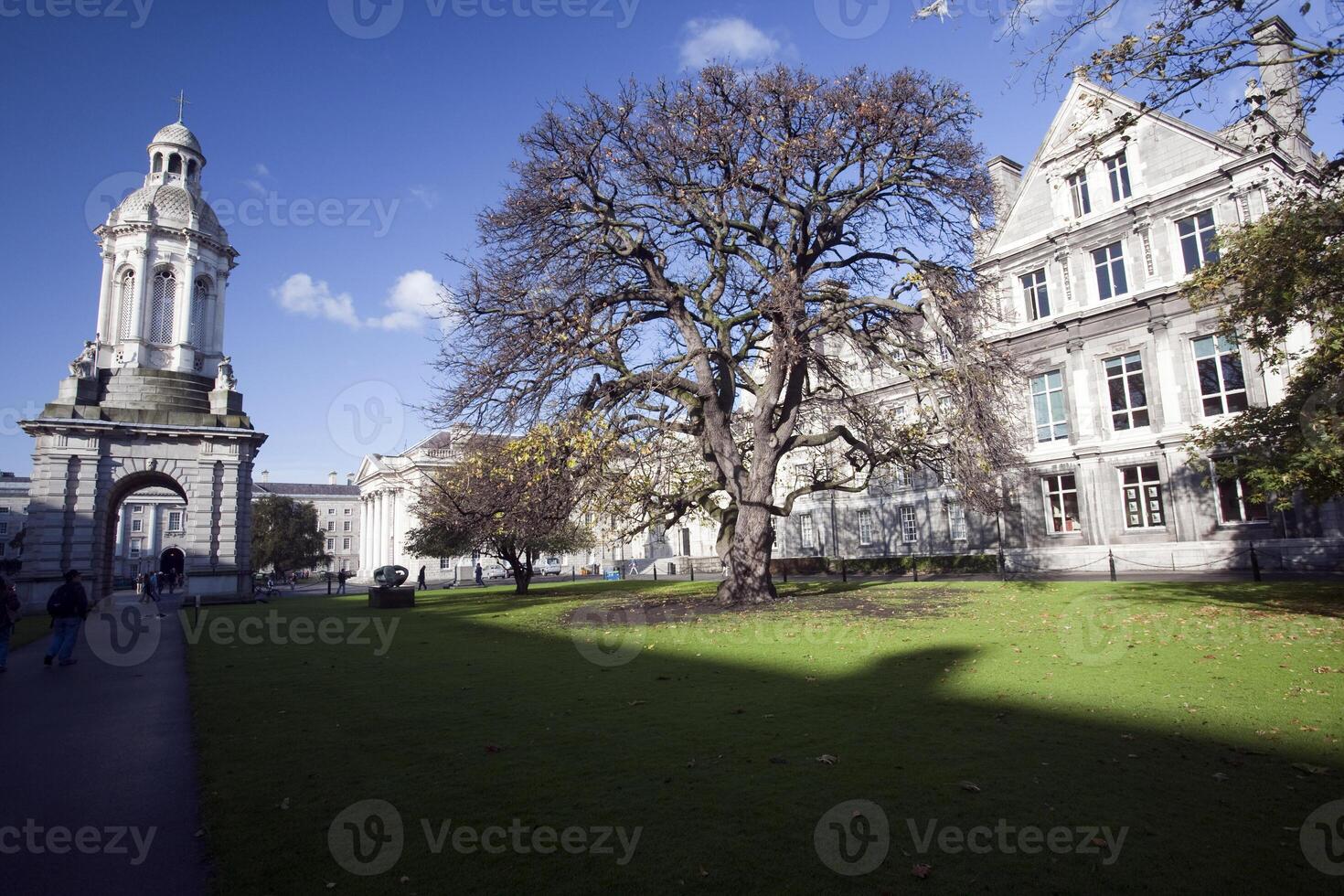 Trinity College Dublin Historic Campus With Autumn Foliage photo