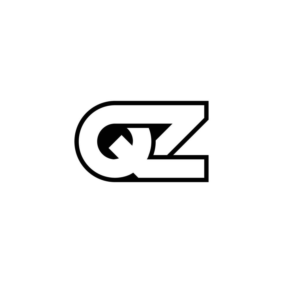 Alphabet Initials logo QZ, ZQ, Z and Q vector