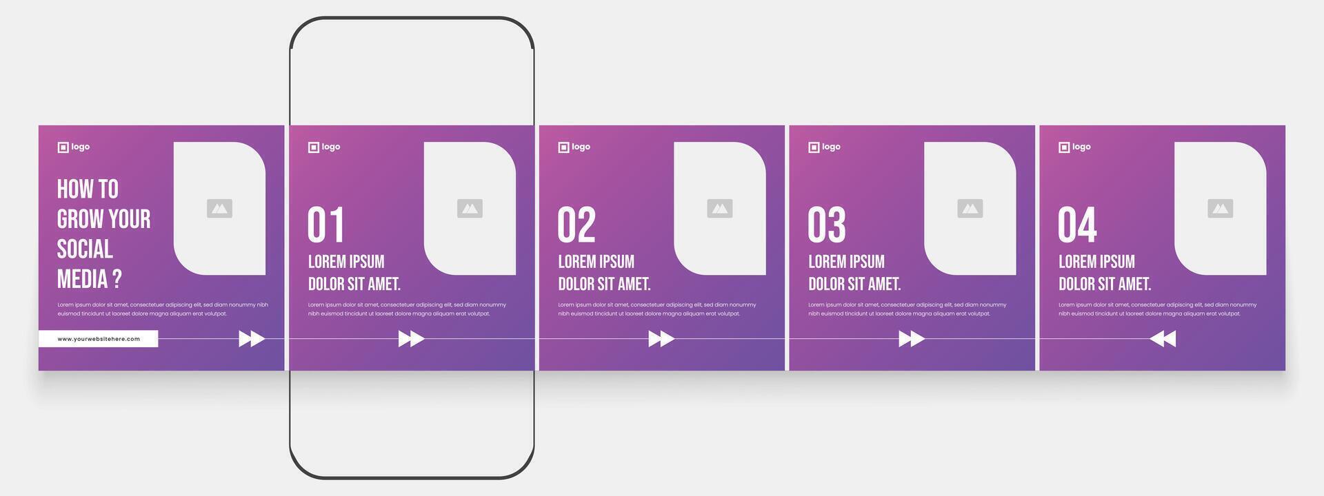 Editable business carousel post, creative and modern social media carousel template. vector