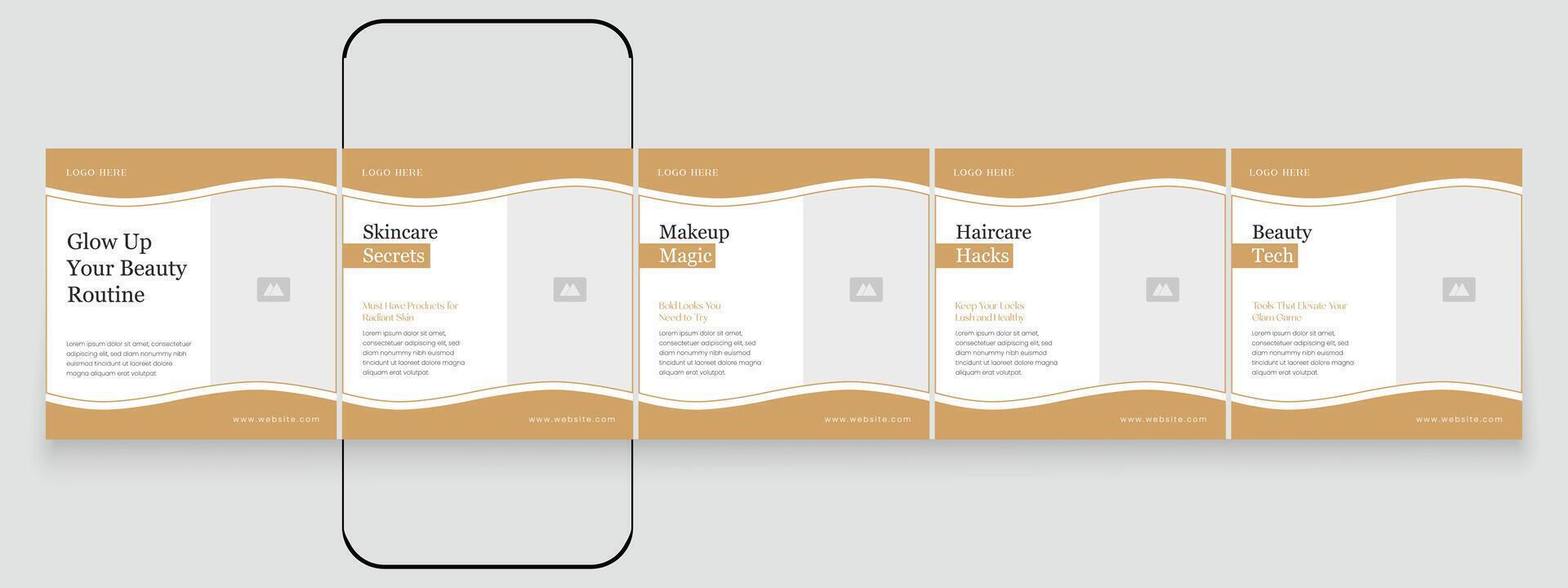 Creative spa carousel post template. Minimal social media post design. beauty carousel banner template vector
