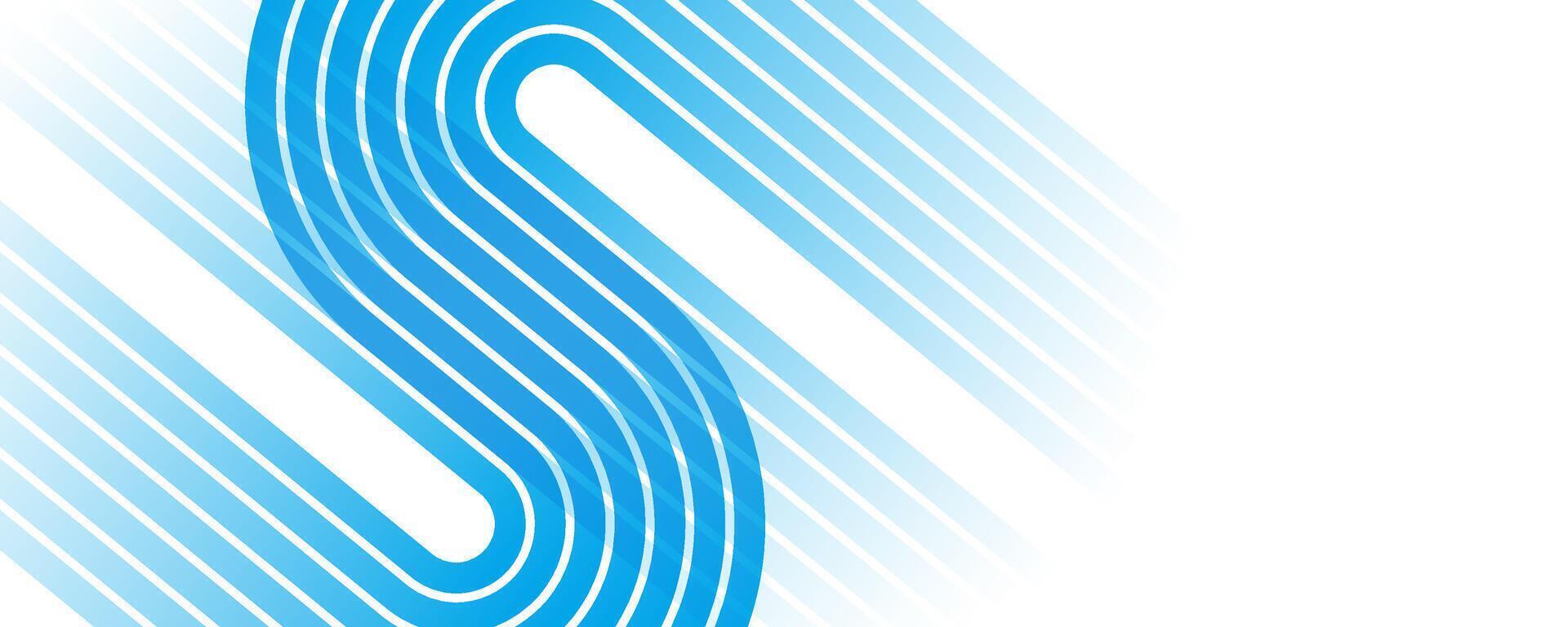 Blue white geometric abstract background overlap layer on bright space with lines effect decoration. Modern graphic design element stripes style concept for banner, flyer, card, or brochure cover vector