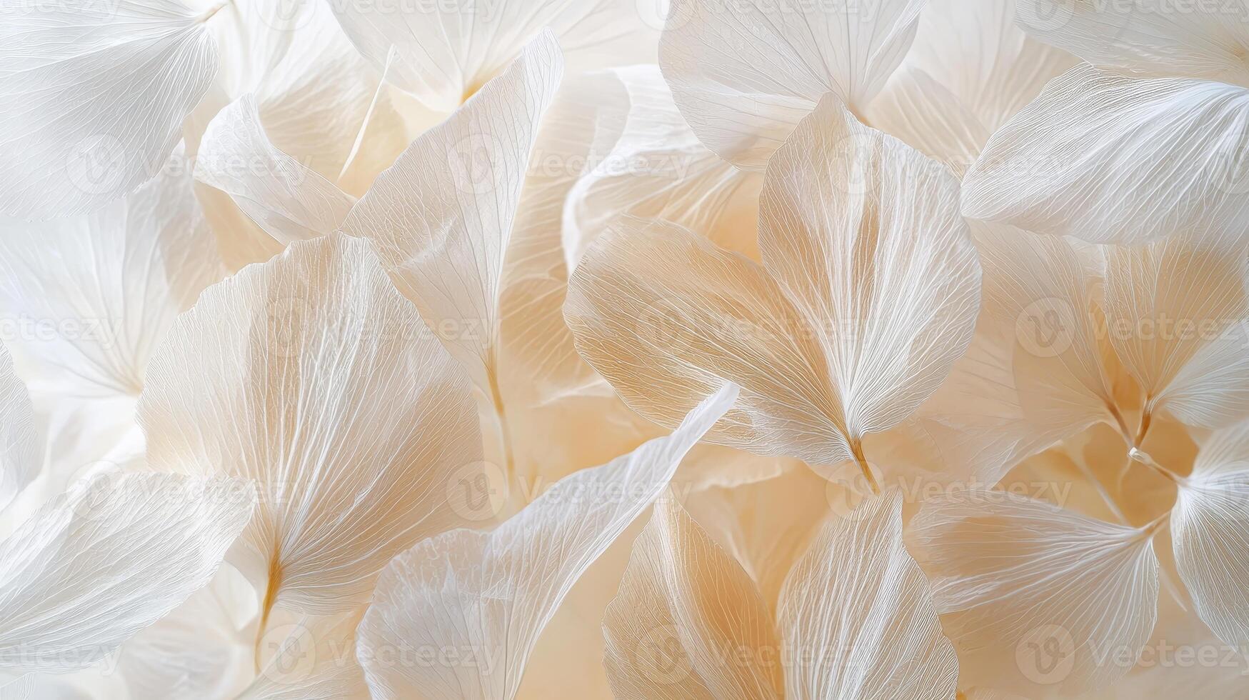 White flowers are illuminated by warm and soft light making them look beautiful. photo