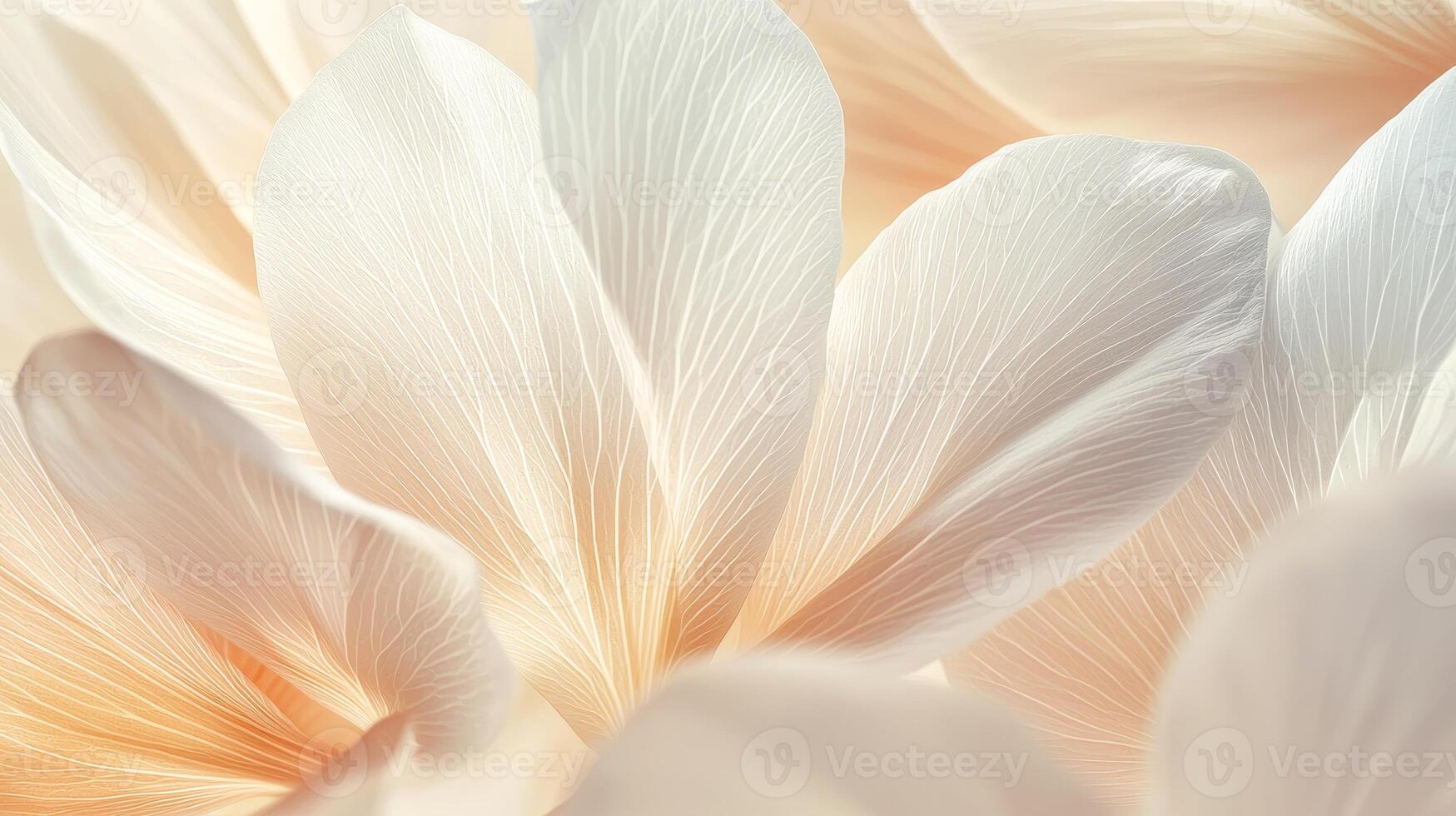 White flowers are illuminated by warm and soft light making them look beautiful. photo