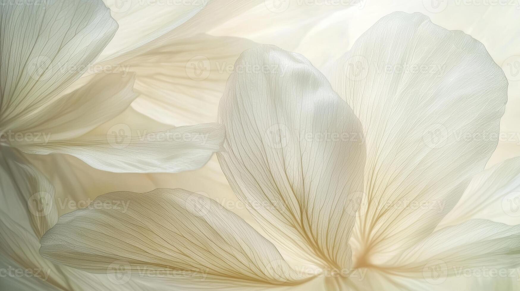 White flowers are illuminated by warm and soft light making them look beautiful. photo