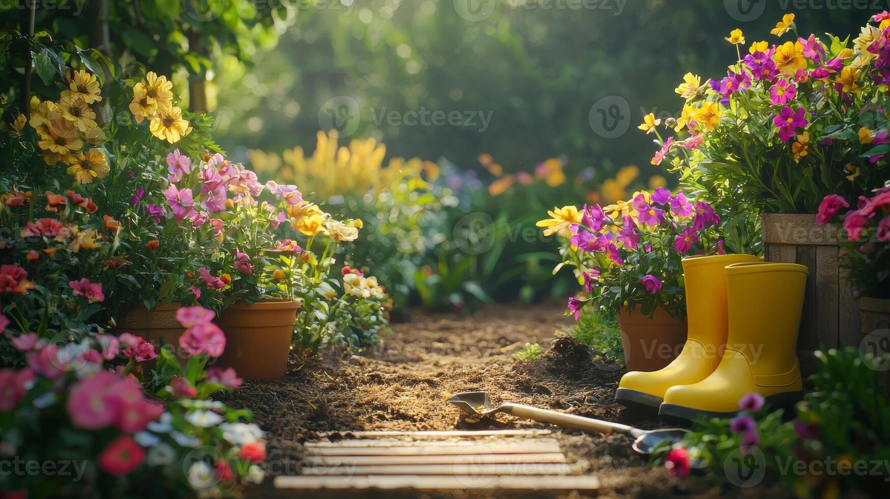 beautiful and cool looking flower garden photo