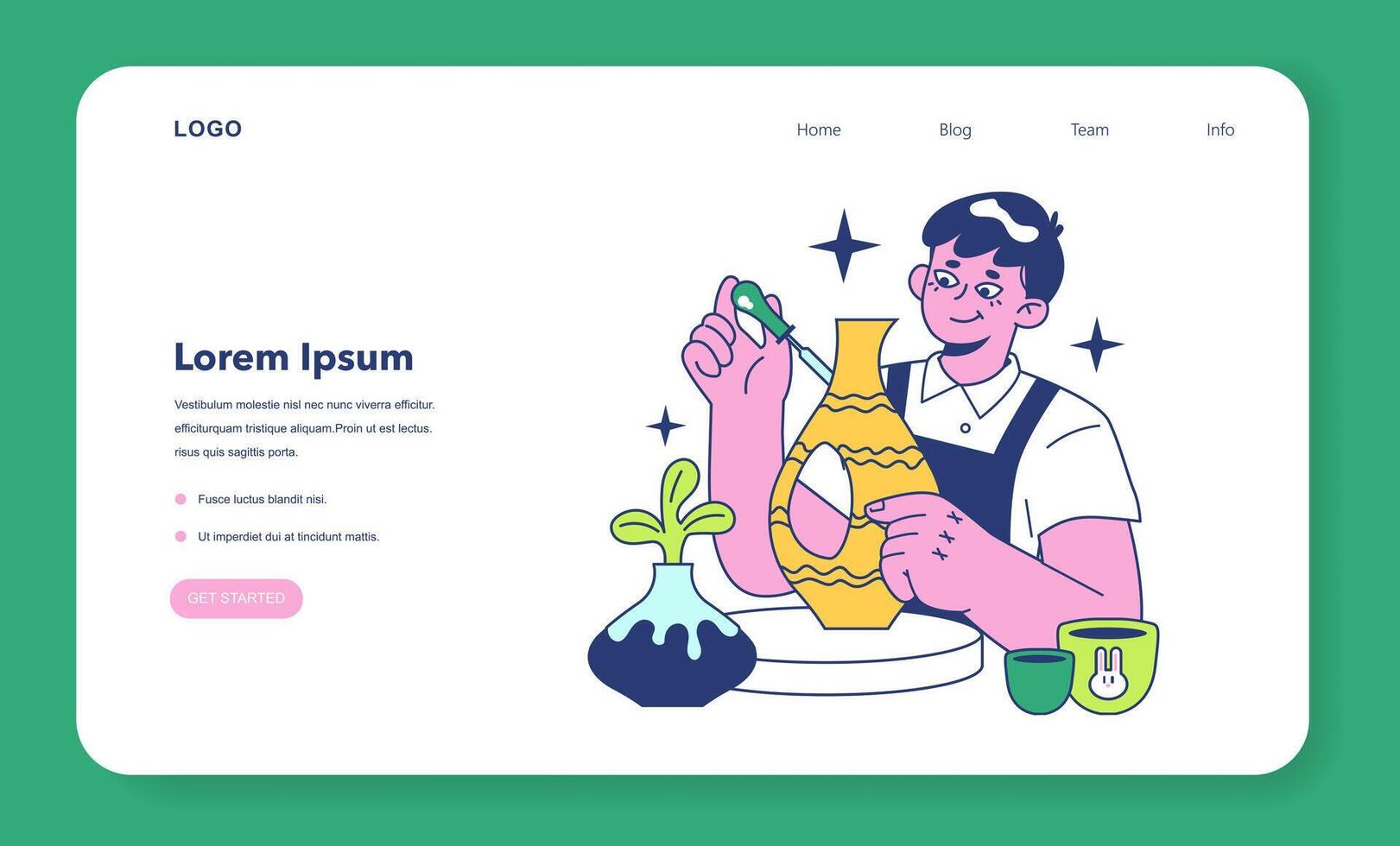 Retreat activity web banner or landing page. Male character relaxing vector