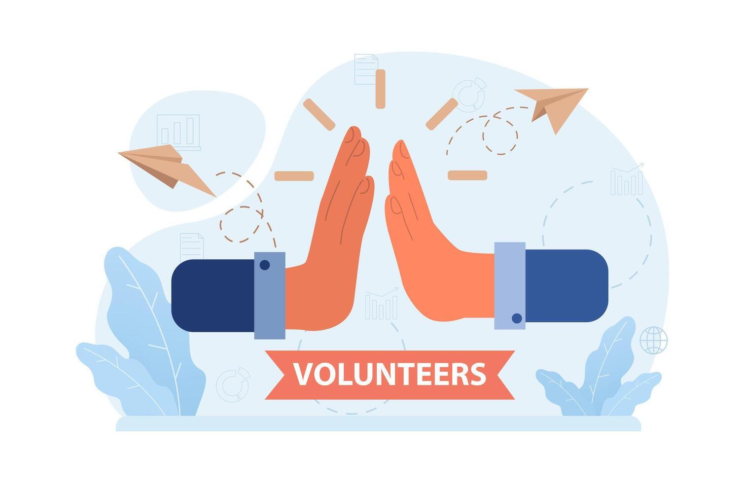 Charity. Volunteers community take care of people in need. Idea of care vector