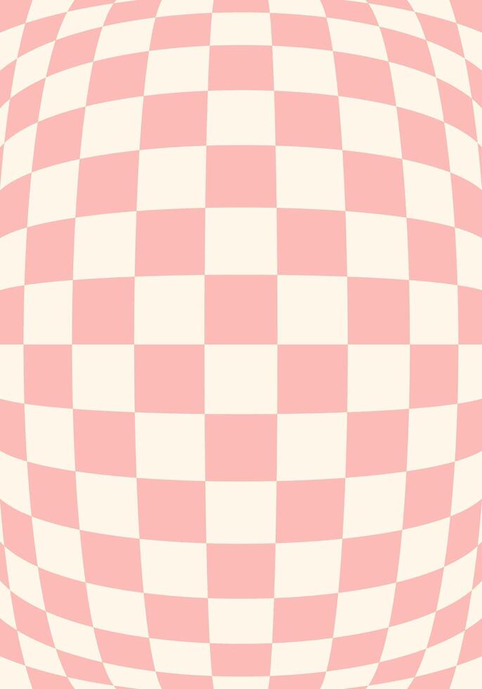 Retro checkered background with distorted squares vector