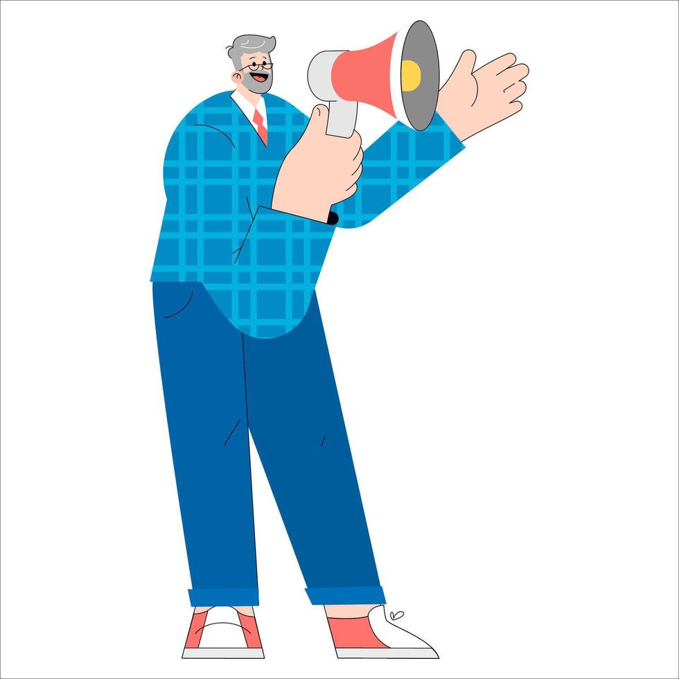 Older Businessman. Flat Illustration vector