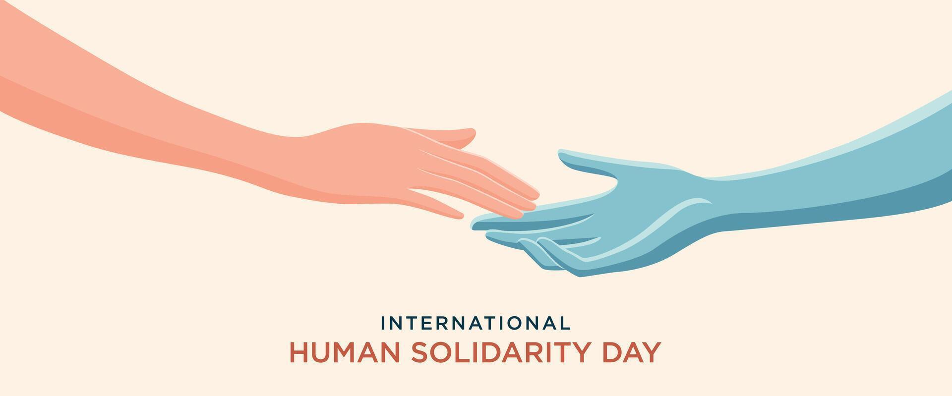 International Human Solidarity Day illustration on a light background vector