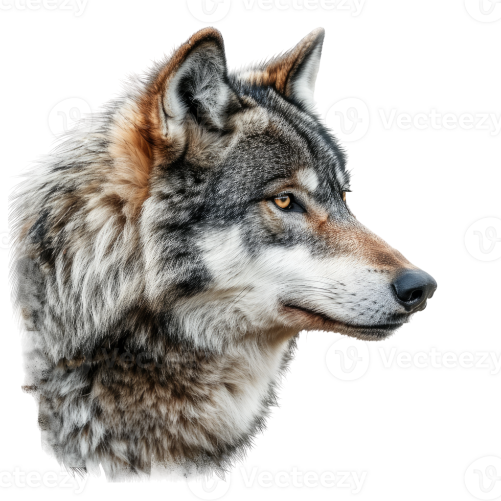 Wolf side face view png