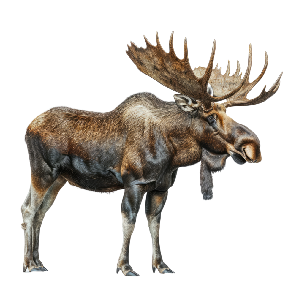 Moose with big spread horns png