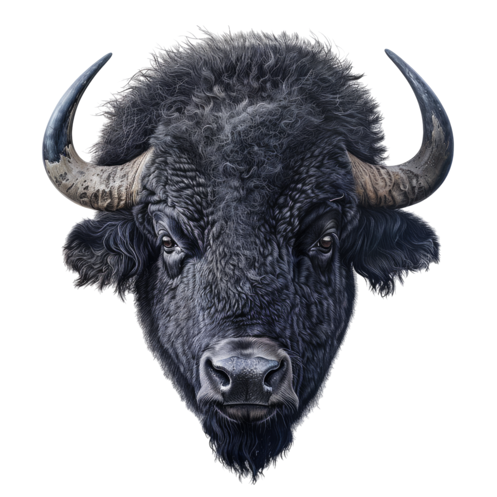 Buffalo blakc face view png
