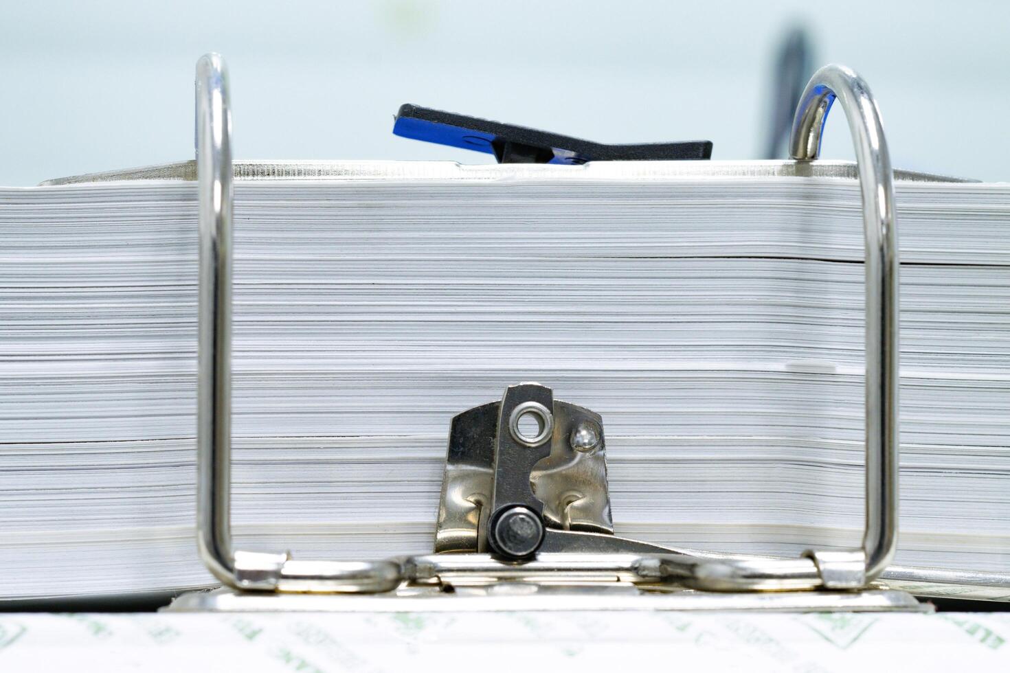 Close-up of a metallic of folder paper files with keeping various businesses concept object office automatic photo