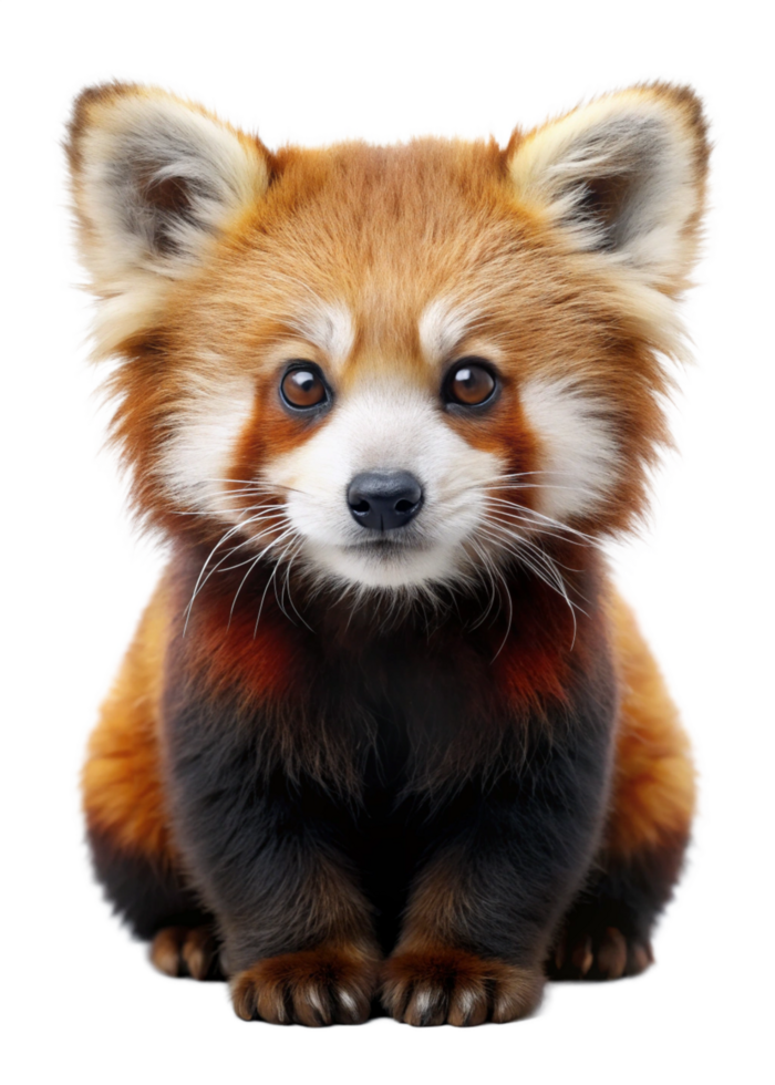 Cute Red Panda with Big Ears and Round Eyes png