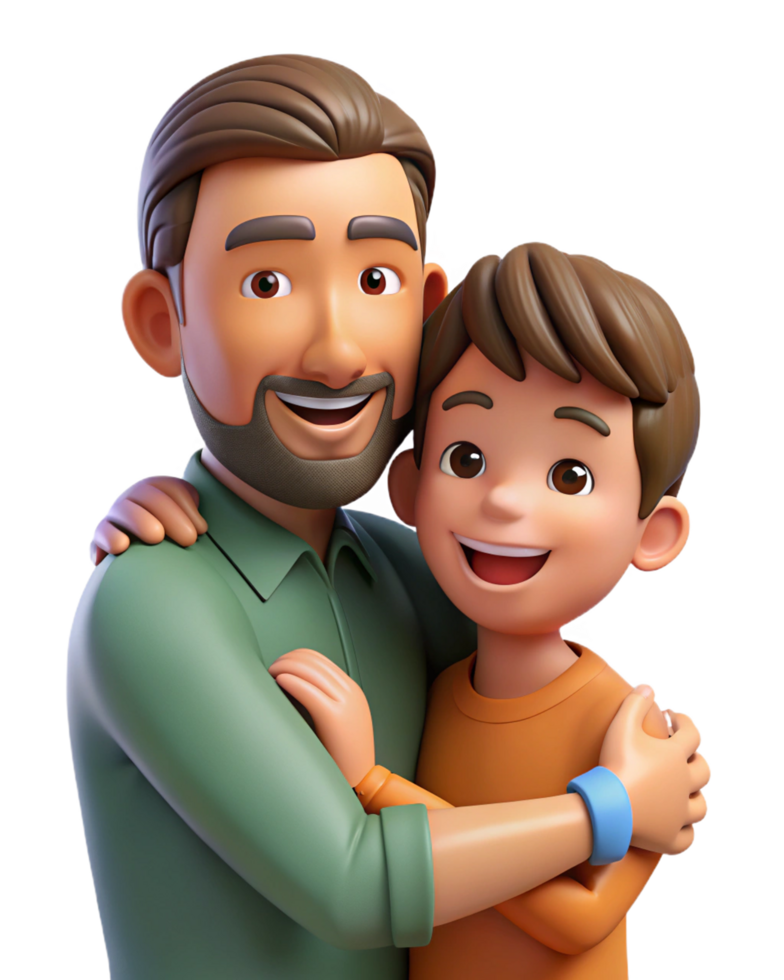 Proud Father and Son Sharing a Hug png