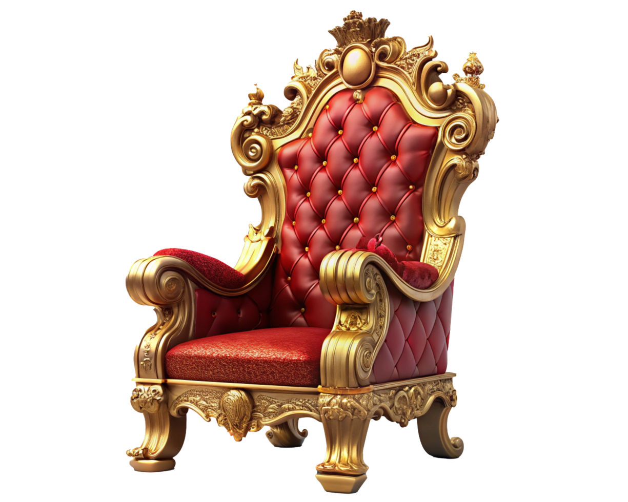 Luxurious Throne Chair in Classic Regal Style png