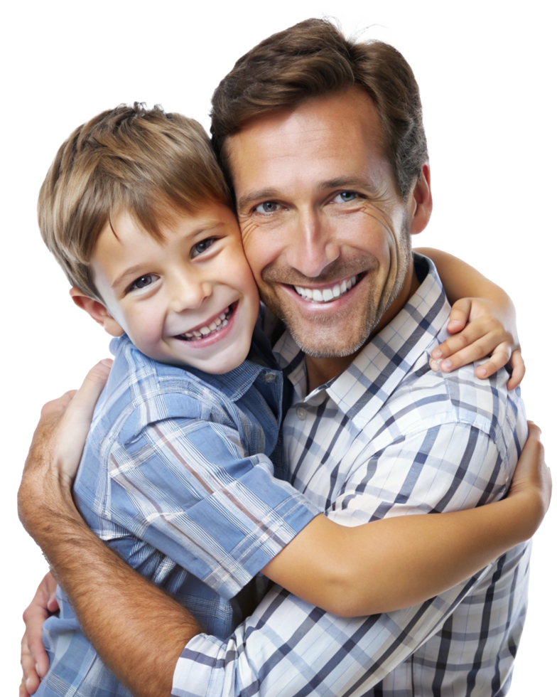 Father and Son Sharing a Hug and Laughter png