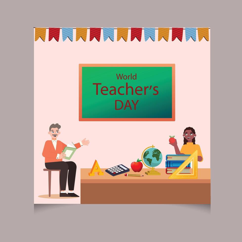 World teacher's day celebration. Happy Teacher's Day background. vector