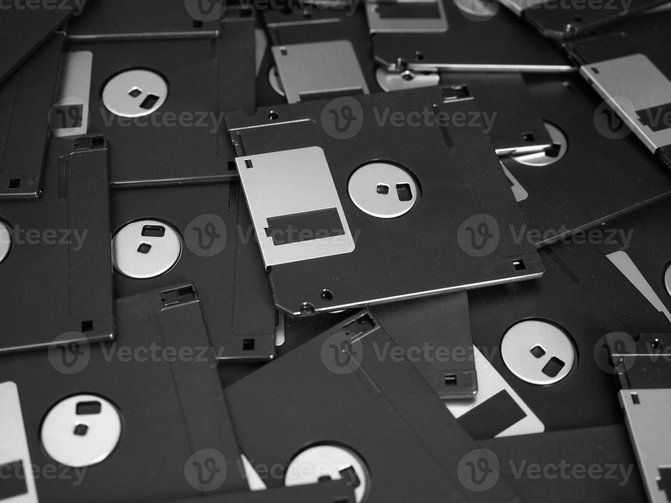 magnetic disc aka diskette in black and white photo