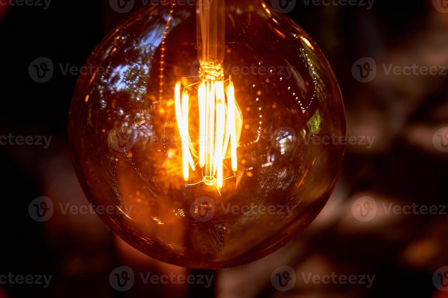 Warm light, Edison lamps. Paw warm atmosphere, retro light. photo