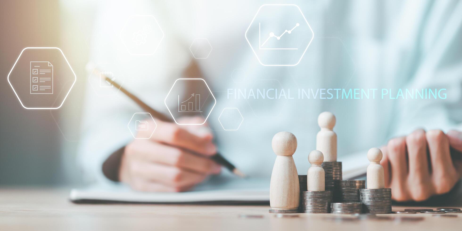 concept of finance and investment ,profit growth ,financial graphical and statistical analysis ,Stock and currency fund ,bank interest ,high return investment ,financial risk management planning photo