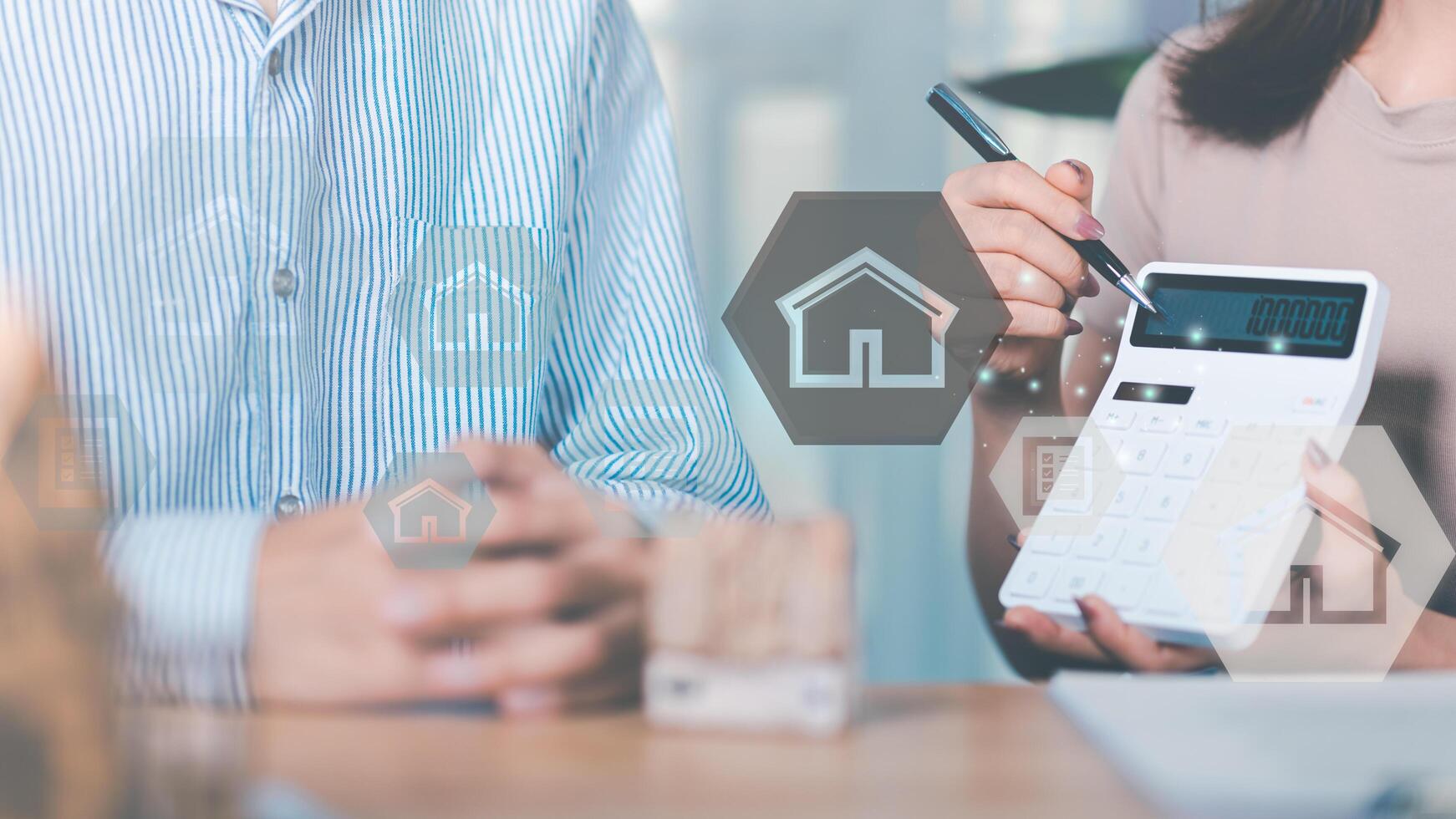 Home insurance concept and bank loan approval contract ,real estate business ,appraisal property value ,Finding location invest in real estate ,mortgages and bank loans ,Buying real estate photo