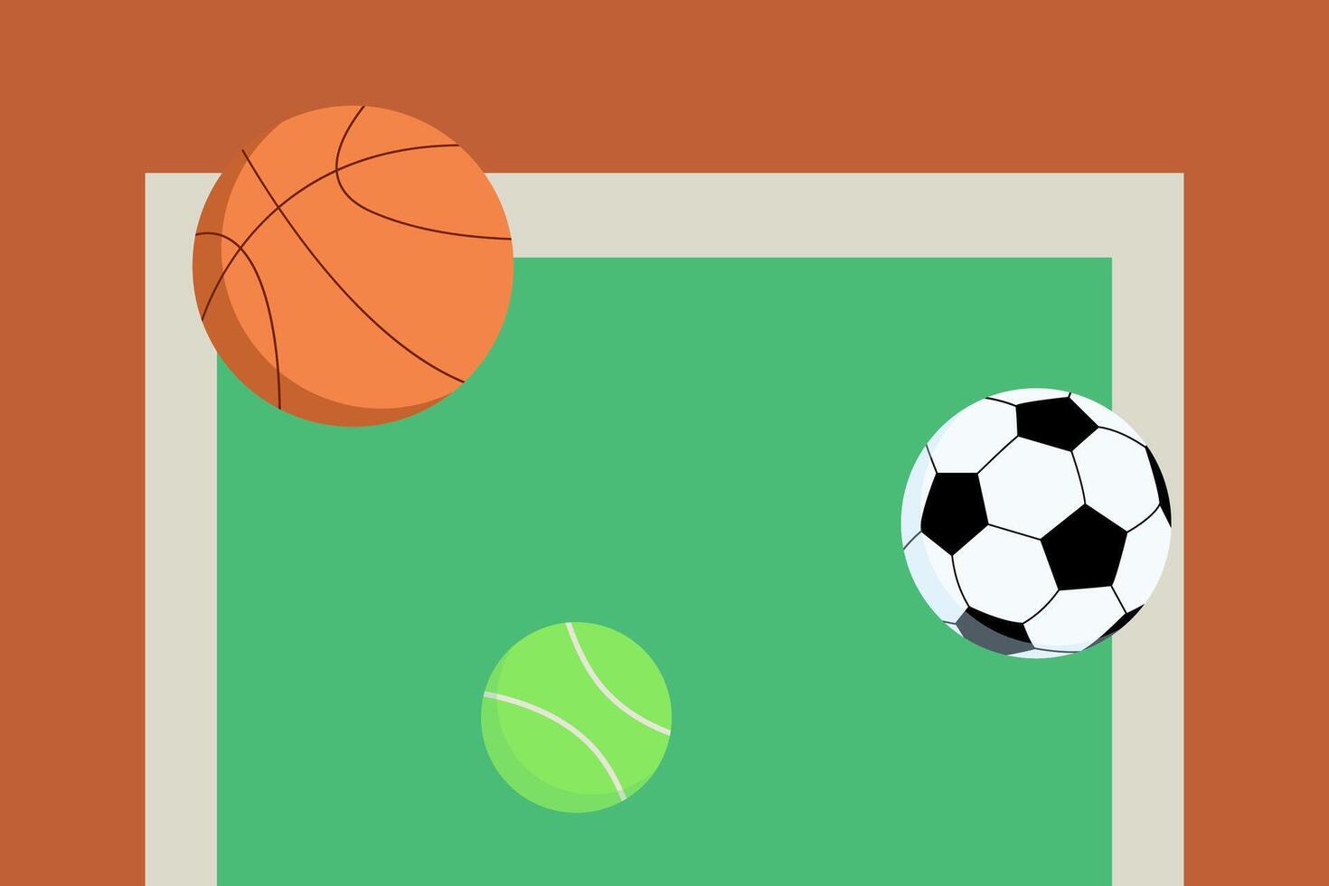 Football, basketball, tennis balls. Sport design for banner, advertisement, poster, app, web. Time to sport illustration vector