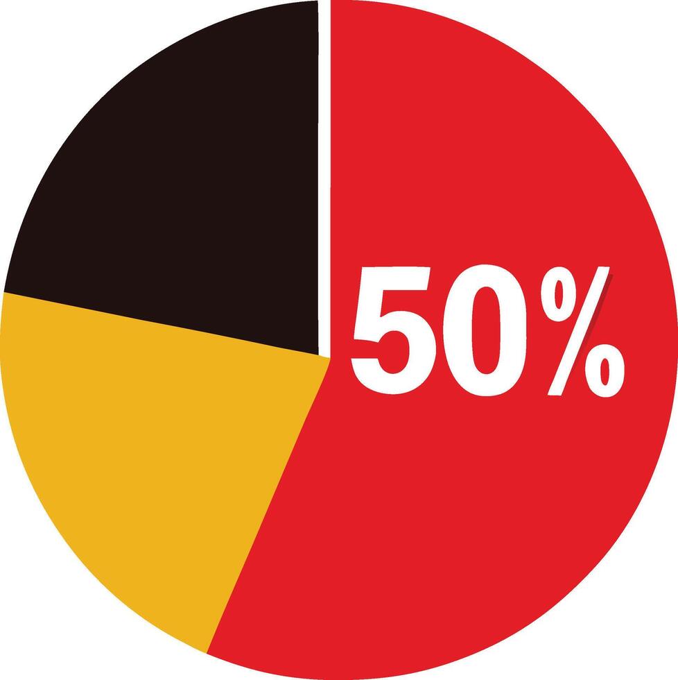 Illustration 50 Percent Information Round Diagram Icon vector
