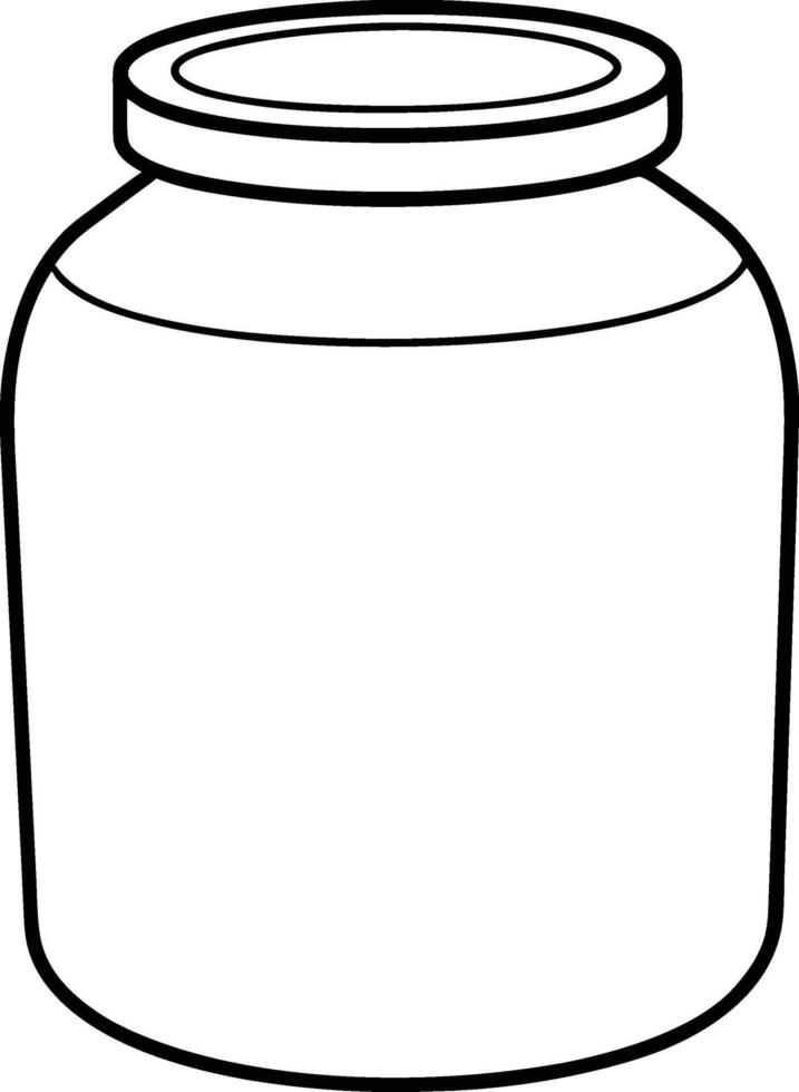 Simple Glass Jar Isolated Outline Art for Graphic Designers vector