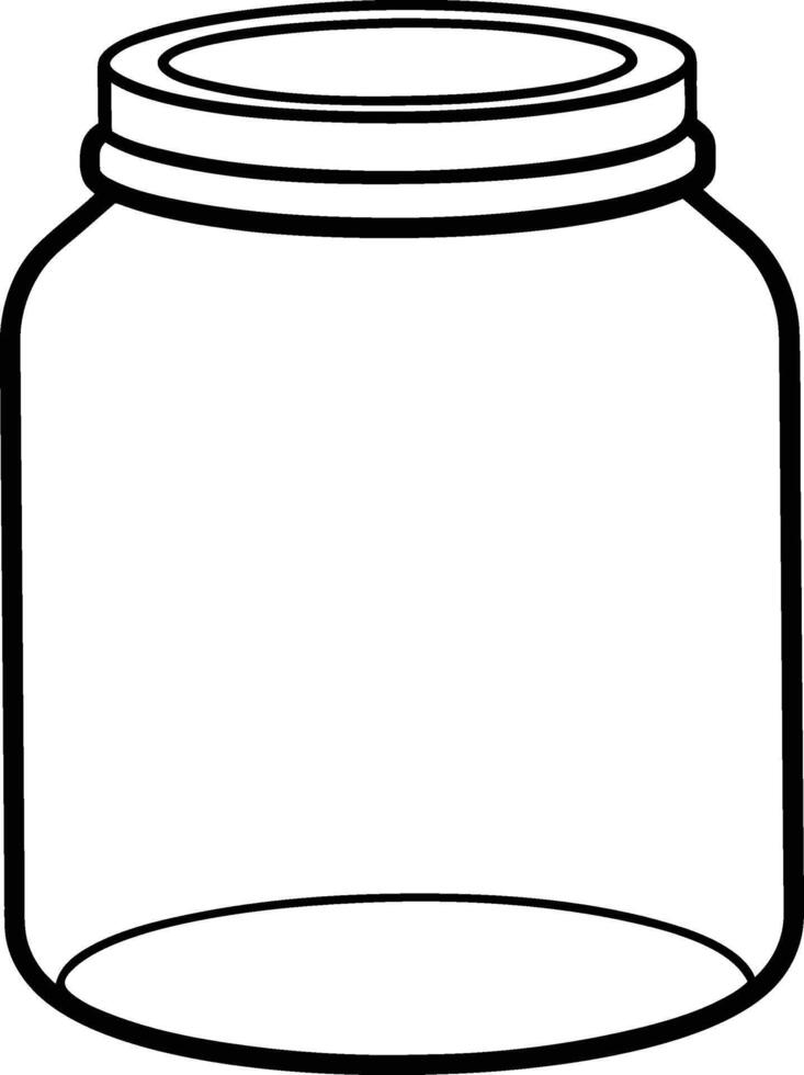Minimalist Glass Jar Isolated Outline Illustration for Crafts vector