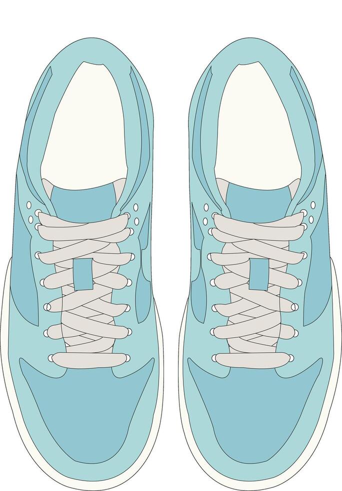 Set off Sneaker shoe. Shoes isolated fullcolor Icon Illustration Sneakers Icon Outline hand draw vector