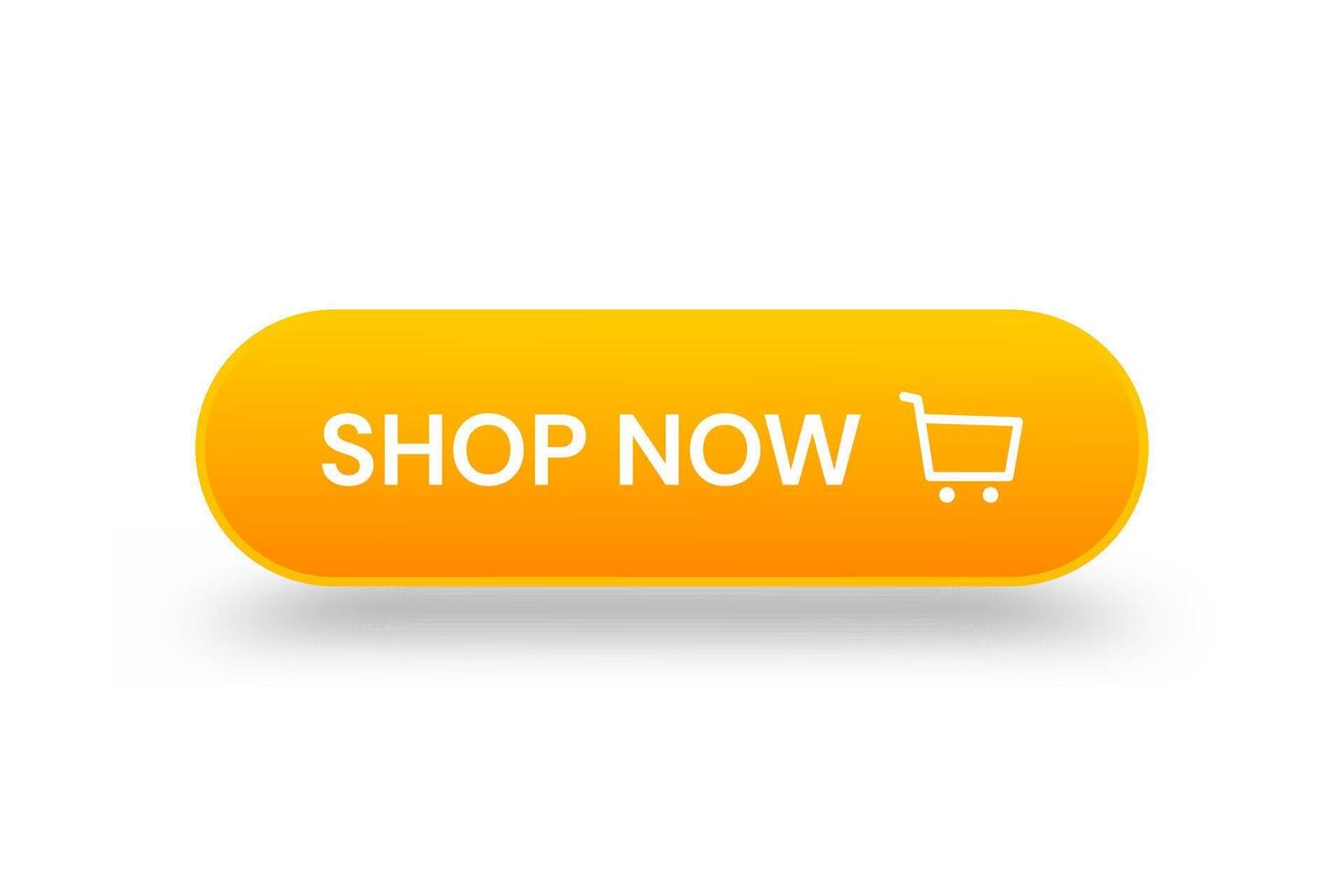 Yellow 3d shop now button. Button element for web design and mobile devices vector