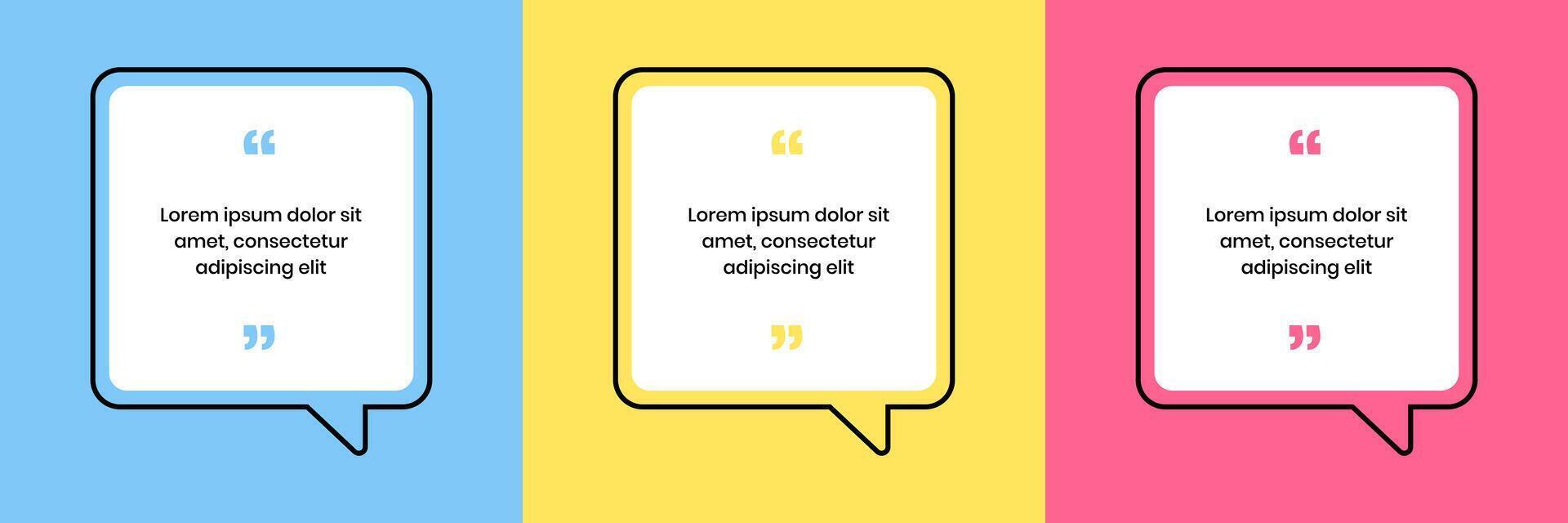 Quote bubble banner. Quote template design for social media vector