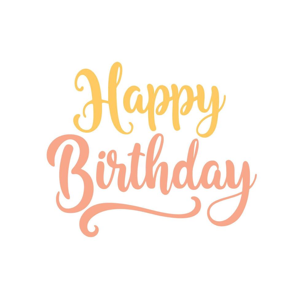 Happy Birthday lettering. Greeting card. illustration. vector