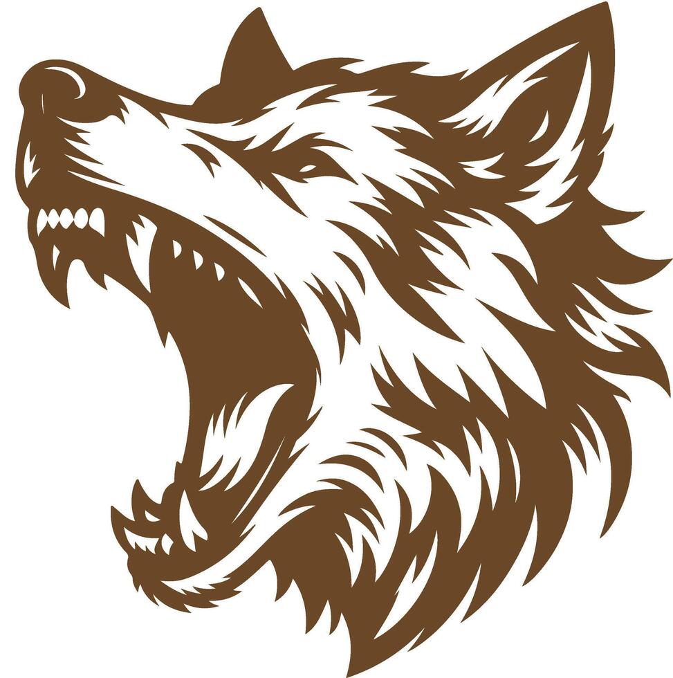 wolf head art vector