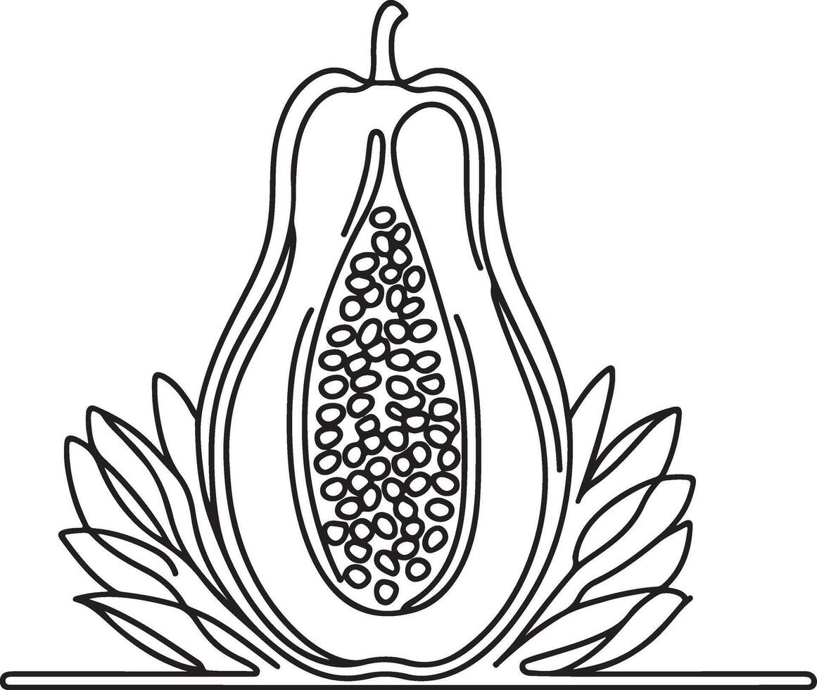 papaya drawing art vector
