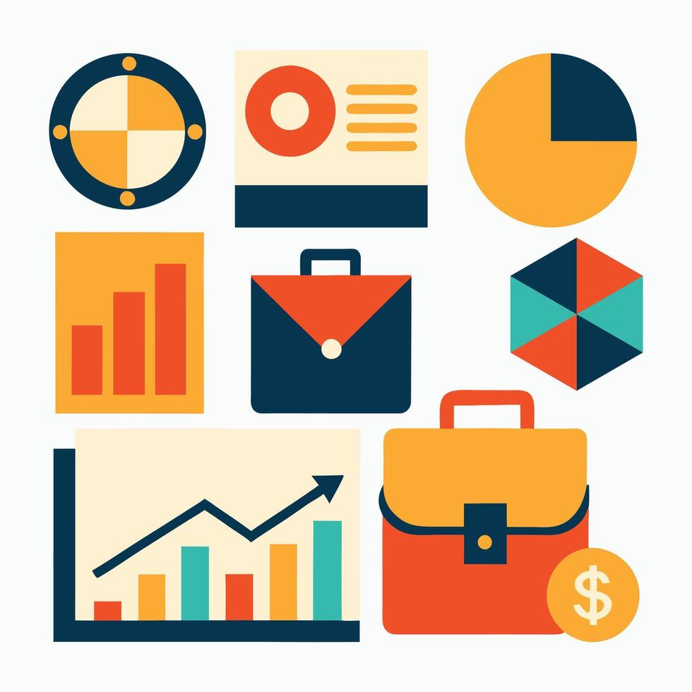 Modern Business and Finance Icons vector