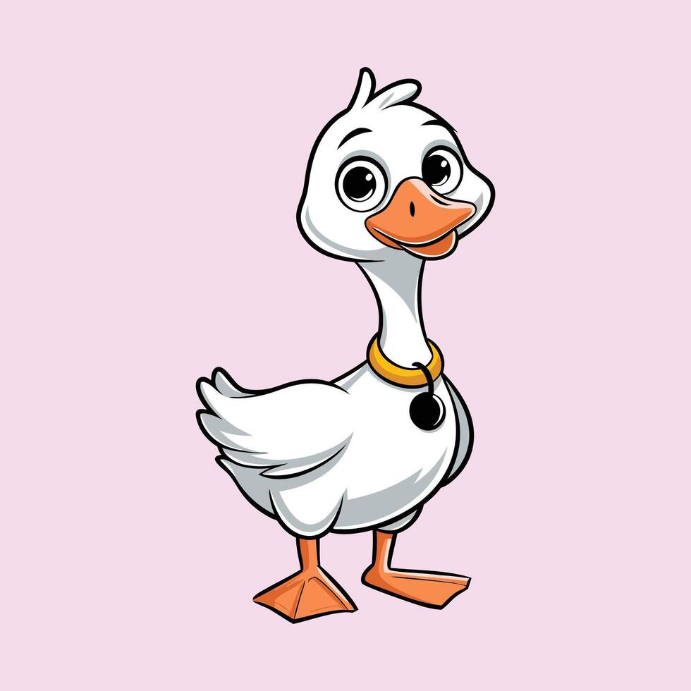 A Cute Goose Bird Cartoon Illustration Clip Art vector
