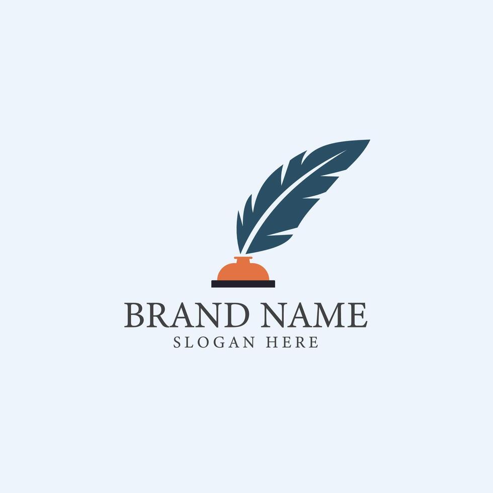 A feather pen and ink on a white background vector