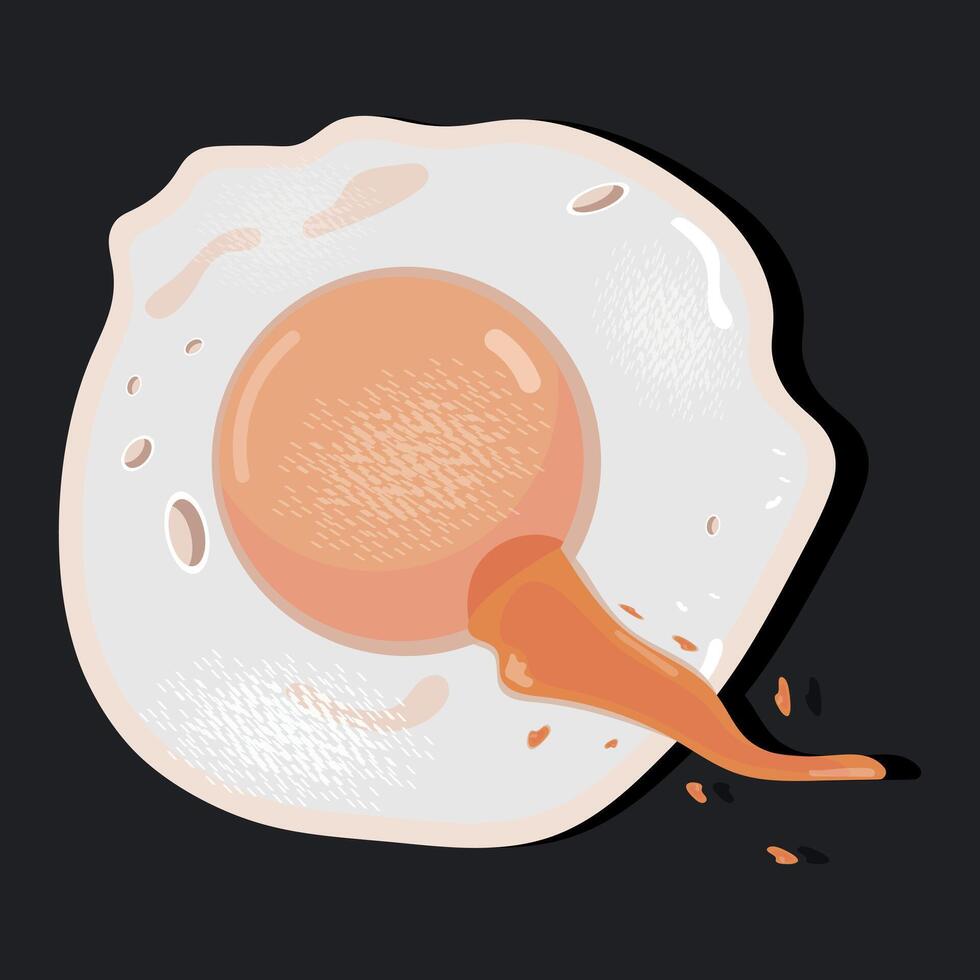 Fried egg with soft yolk vector