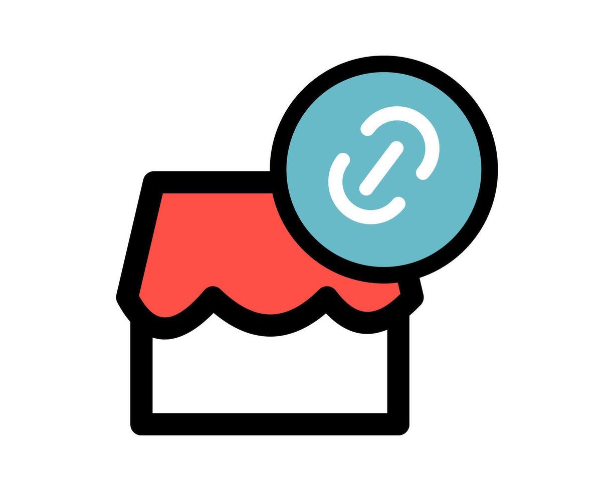 Illustration representing a direct link to a shop or online store, facilitating easy access. vector