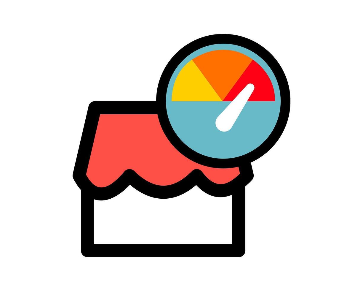 Illustration Visual indicator of a shop performance metrics, highlighting sales and efficiency vector