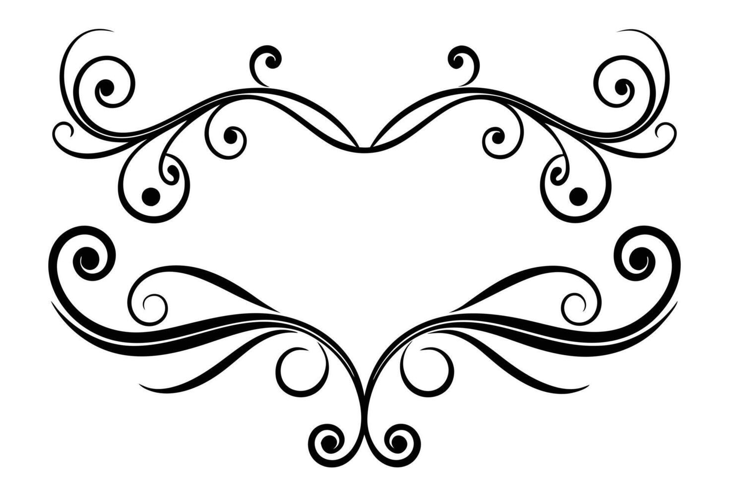 A heart with swirls and swirls in the middle vector