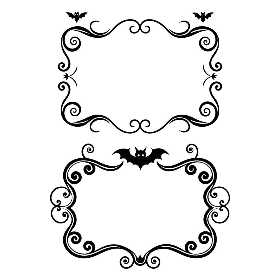 Black And White decorative Halloween frame vector
