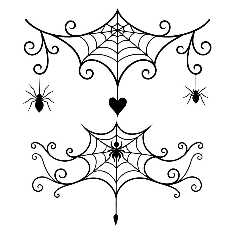 Spider web tattoo design vector