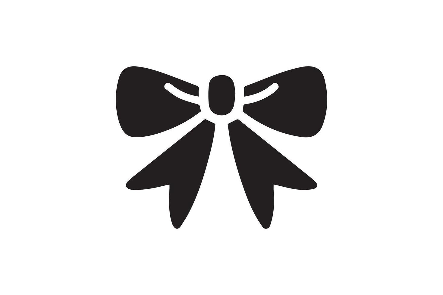 A black and white illustration of a bow vector