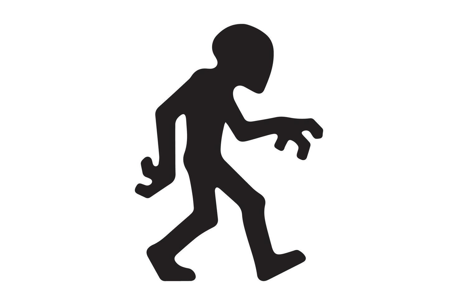 Alien walking silhouette illustration vector
