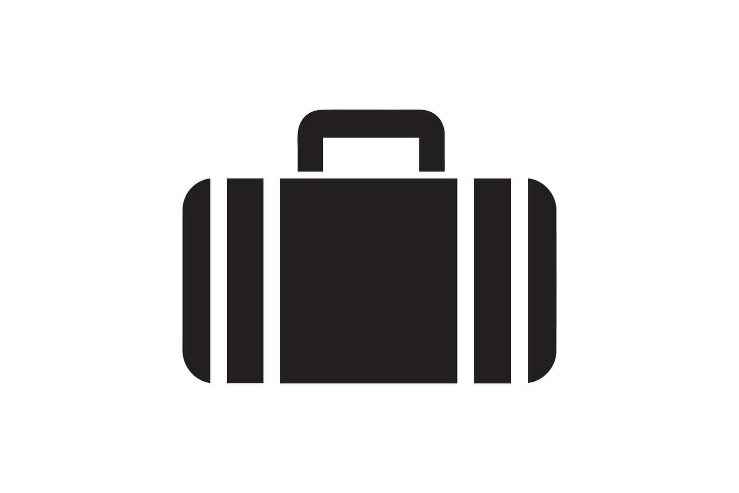A black suitcase icon on a white background vector